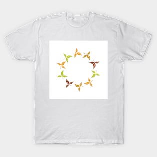 A circle of fall leaves. T-Shirt